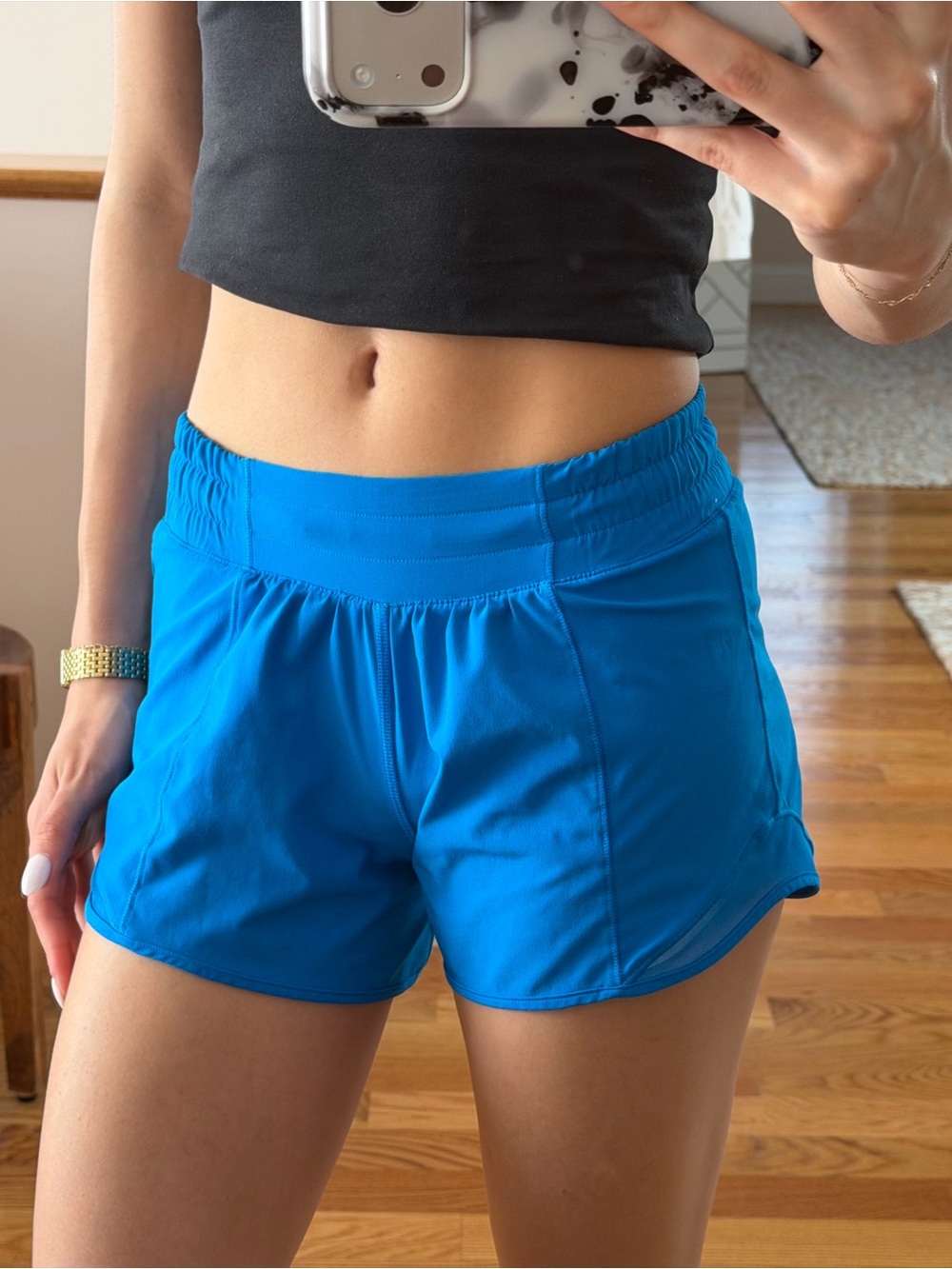 Lululemon Hotty Hot Shorts Size 0 Bright Blue 4”